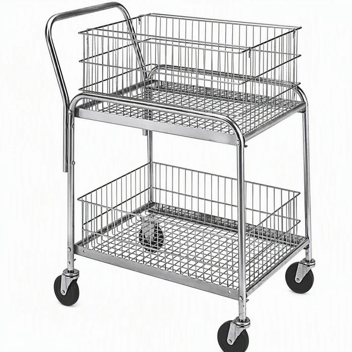 Rolling Wire Basket Office Post Delivery Cart